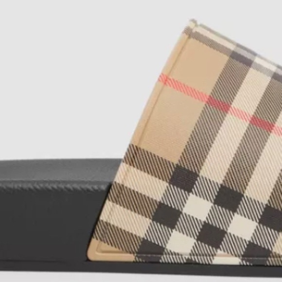 VINTAGE CHECKED BURBERRY SLIDES - Picture 2 of 7